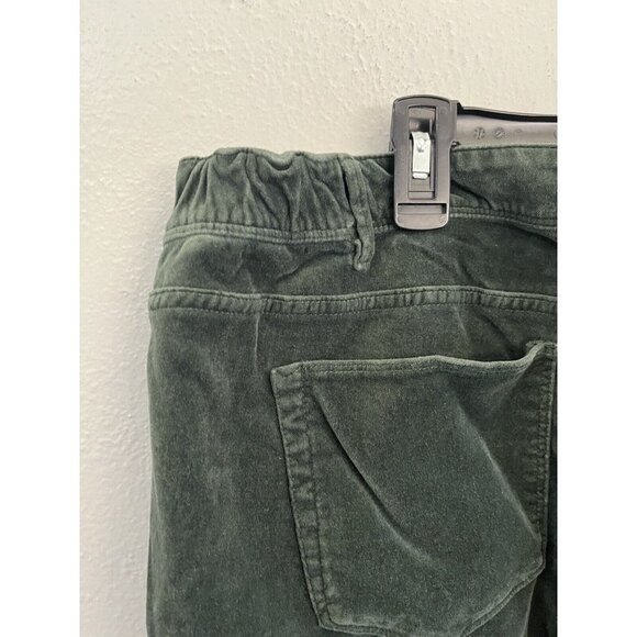 J Jill Velour Pants Women 20 Green Pockets Stretchy Waist Sides - Picture 9 of 14